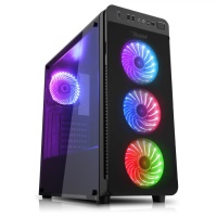BOOST VK-G1030RGB Tempered Glass Pencereli RGB Fanlı Midtower Kasa (Psu Yok) OYUNCU GENİŞ RAHAT ÇALIŞACAK KASA - 1